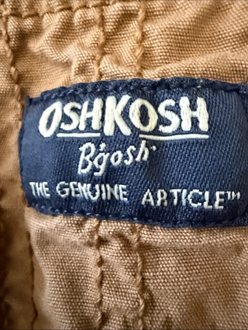 OshKosh B'gosh Tan Palm-Print Short Overalls